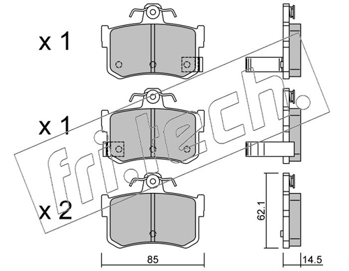 Brake Pad Set, disc brake (Front axle)  Art. 7071