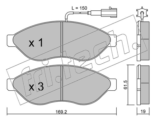 Brake Pad Set, disc brake (Front axle)  Art. 7240