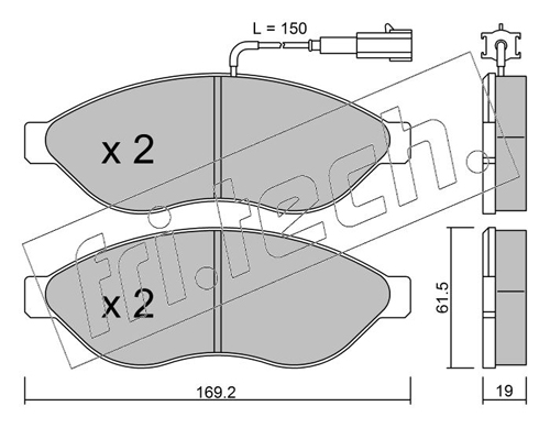 Brake Pad Set, disc brake (Front axle)  Art. 7241