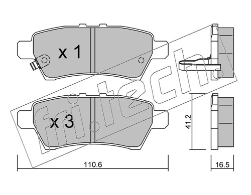 Brake Pad Set, disc brake (Rear axle)  Art. 7600