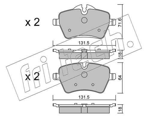 Brake Pad Set, disc brake (Front axle)  Art. 7840