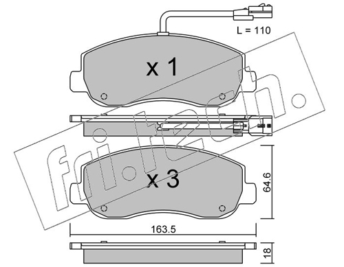 Brake Pad Set, disc brake (Front axle)  Art. 9150