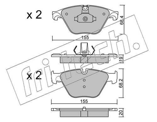 Brake Pad Set, disc brake (Front axle)  Art. 9360