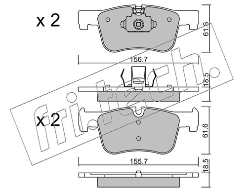 Brake Pad Set, disc brake (Front axle)  Art. 9760