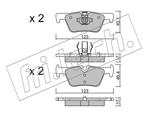 Brake Pad Set, disc brake (Rear axle)  Art. 9780