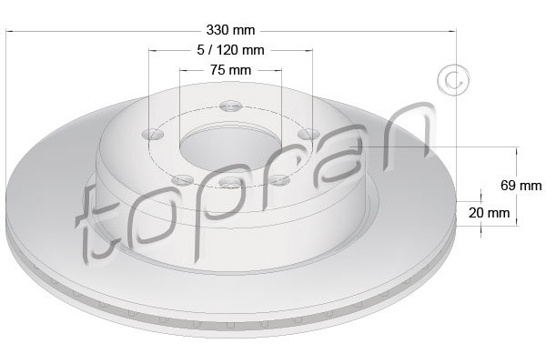 Brake Disc (Ventilated, inside)  Art. 502006