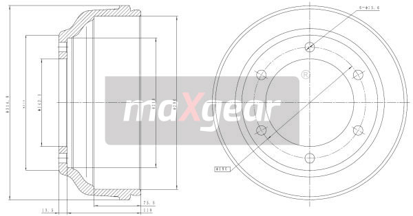 Brake Drum (Rear axle)  Art. 192304