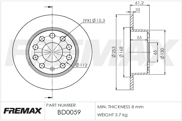 Brake Disc (Rear axle)  Art. BD0059