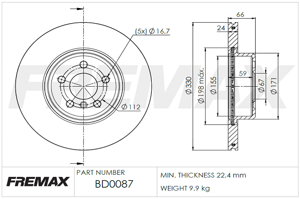 Brake Disc (In front)  Art. BD0087