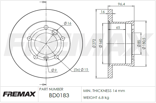 Brake Disc (Rear axle)  Art. BD0183