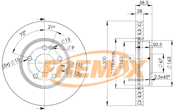 Brake Disc (Front axle)  Art. BD0415