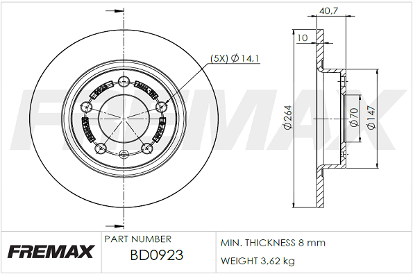 Brake Disc (Rear axle)  Art. BD0923