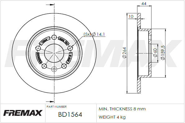 Brake Disc (Rear axle)  Art. BD1564