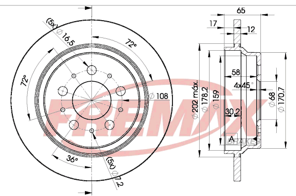 Brake Disc (Rear axle)  Art. BD1674