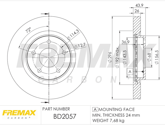 Brake Disc (Front axle)  Art. BD2057