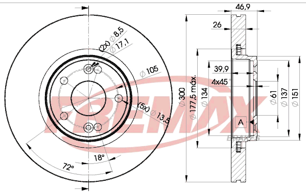 Brake Disc (Front axle)  Art. BD2235