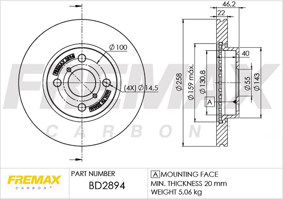 Brake Disc (Front axle)  Art. BD2894