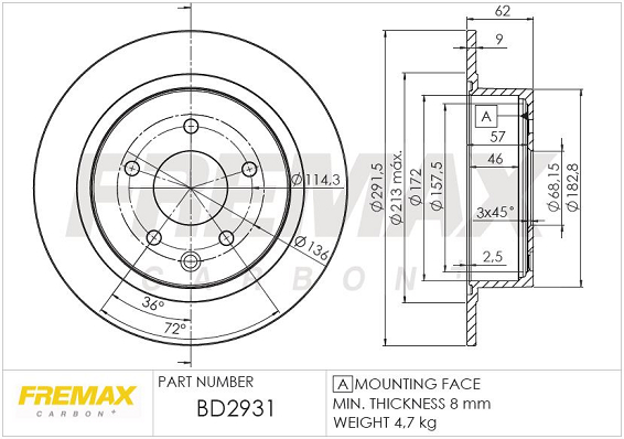 Brake Disc (Rear axle)  Art. BD2931