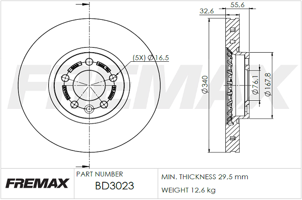 Brake Disc (Front axle)  Art. BD3023