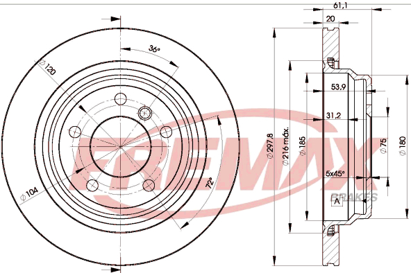 Brake Disc (Rear axle)  Art. BD3153