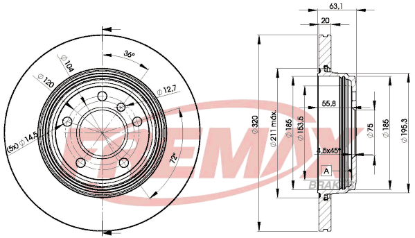 Brake Disc (Rear axle)  Art. BD3215