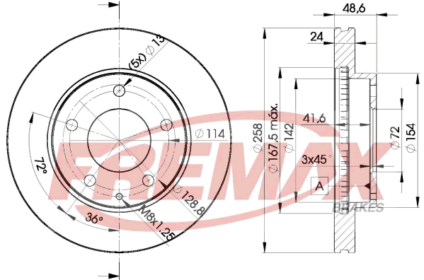 Brake Disc (Front axle)  Art. BD3258