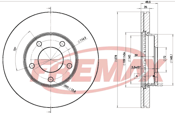 Brake Disc (Front axle)  Art. BD3272