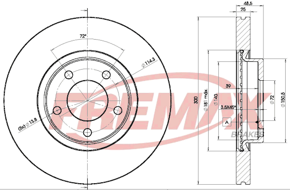 Brake Disc (Front axle)  Art. BD3273