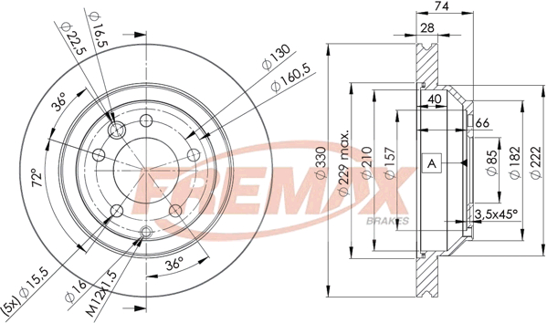 Brake Disc (Rear axle)  Art. BD3328