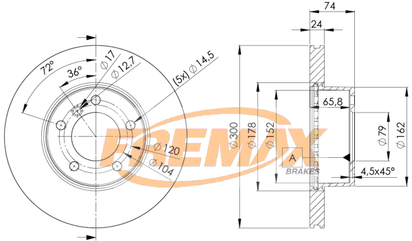 Brake Disc (Front axle)  Art. BD3405