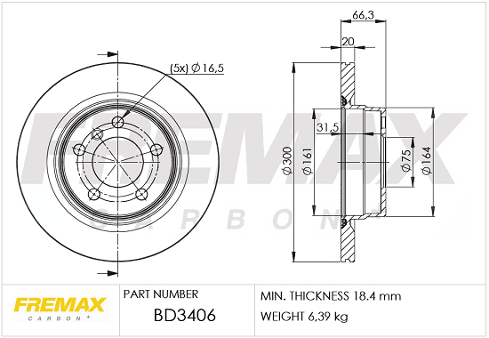 Brake Disc (Rear axle)  Art. BD3406