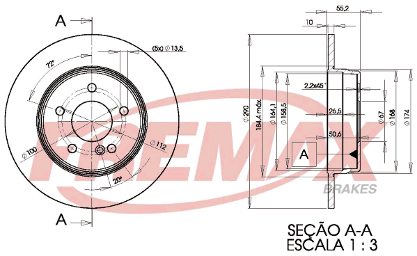 Brake Disc (Rear axle)  Art. BD3412