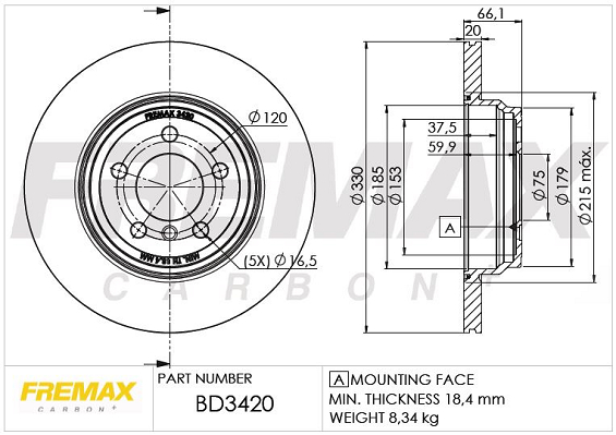 Brake Disc (Rear axle)  Art. BD3420