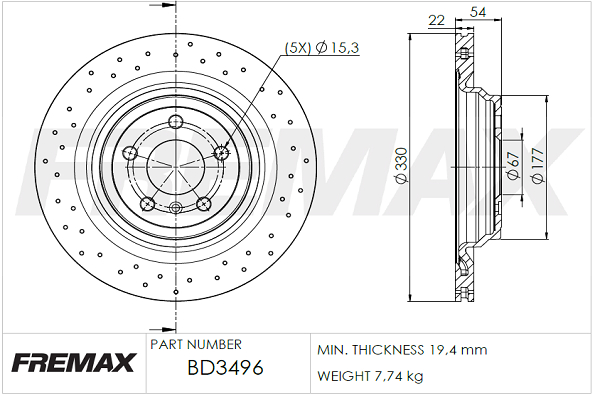 Brake Disc (Ventilated)  Art. BD3496