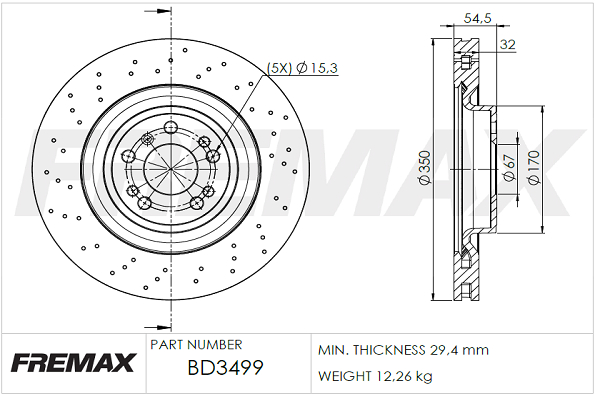 Brake Disc (Ventilated)  Art. BD3499