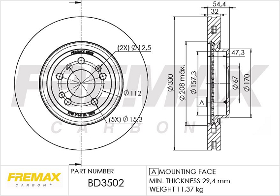 Brake Disc (Front axle)  Art. BD3502