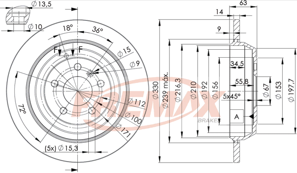 Brake Disc (Rear axle)  Art. BD3508