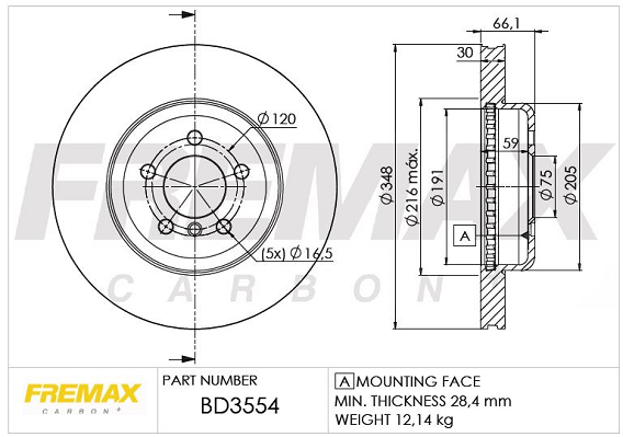 Brake Disc (Front axle)  Art. BD3554