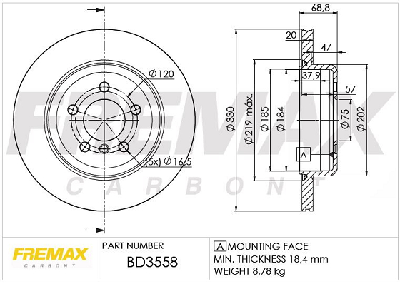 Brake Disc (Rear axle)  Art. BD3558