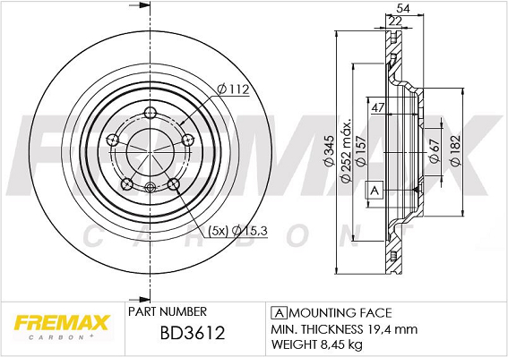 Brake Disc (Rear axle)  Art. BD3612