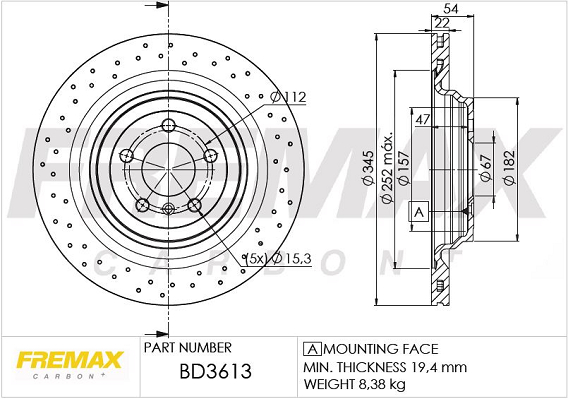 Brake Disc (Front axle)  Art. BD3613