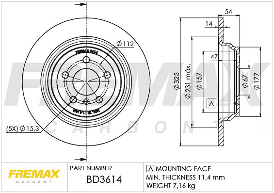 Brake Disc (Rear axle)  Art. BD3614