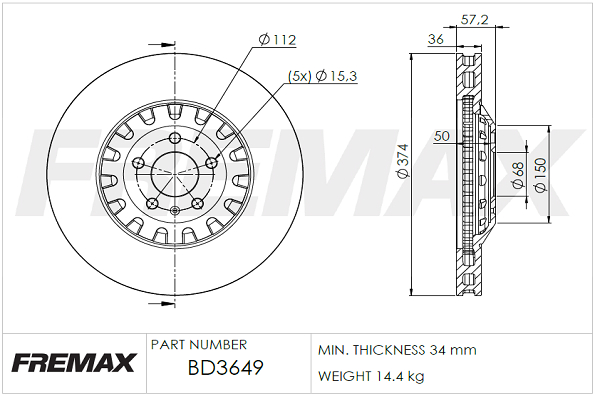 Brake Disc  Art. BD3649