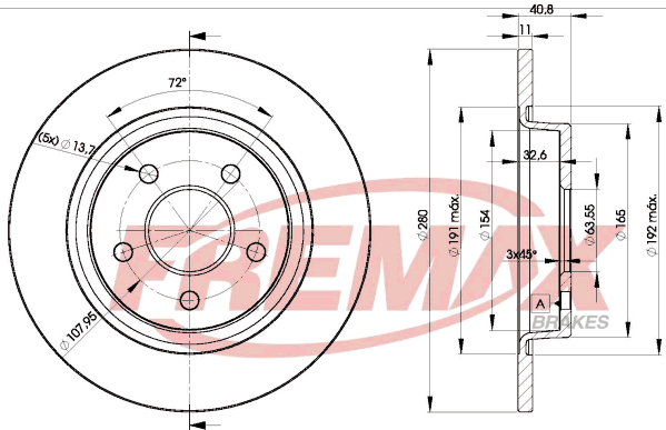 Brake Disc (Rear axle)  Art. BD3962