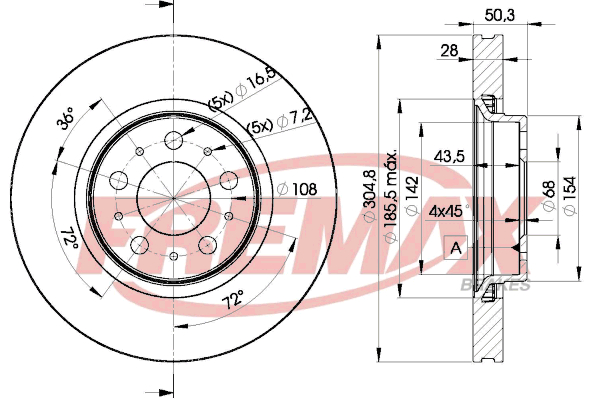 Brake Disc (Front axle)  Art. BD4045