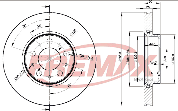 Brake Disc (Front axle)  Art. BD4046