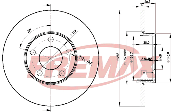 Brake Disc (Front axle)  Art. BD4061