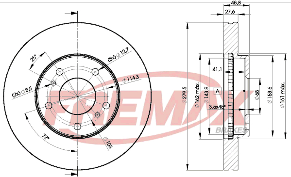 Brake Disc (Front axle)  Art. BD4103