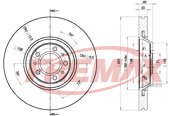 Brake Disc (Front axle)  Art. BD4608