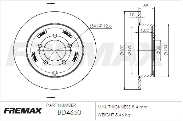 Brake Disc (Rear axle)  Art. BD4650